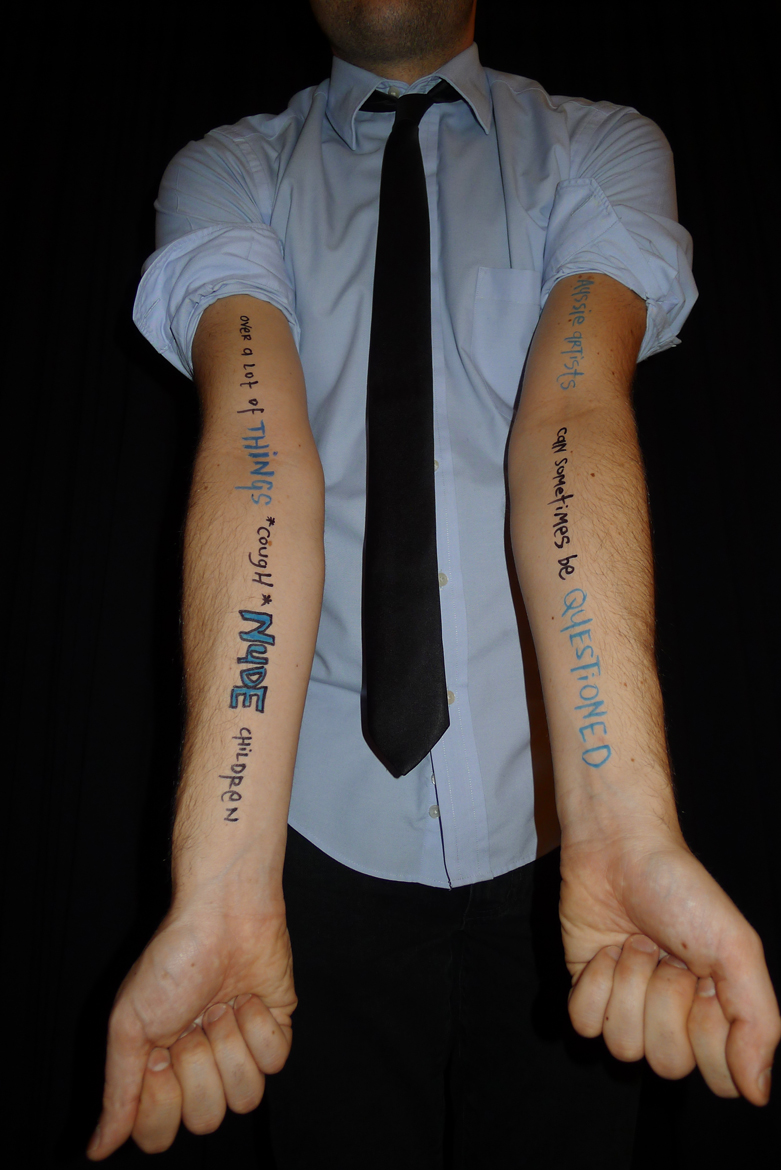 Sam wearing Dimster Ds, Lakes Entrance, Victoria, Australia 2012