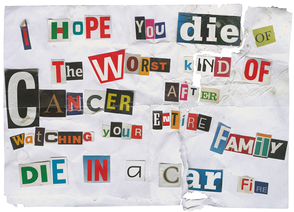 Natascha Stellmach, Threat by Eric, Canada (sent to the artist), ink on photo rag, 30 x 40 cm, 2010