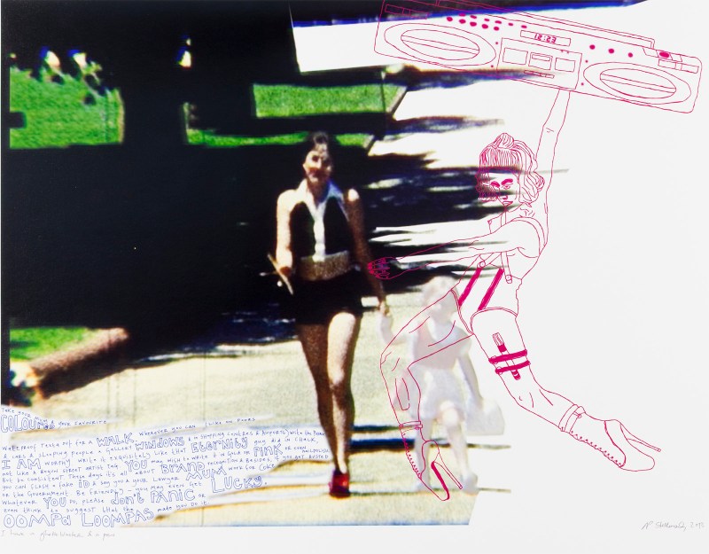 Natascha Stellmach, I have a ghettoblaster and a pen, 2013, ink and pen on photo paper, 69 x 86 cm, unique, courtesy Wagner+Partner Berlin