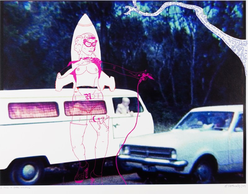 Natascha Stellmach, I have a tattoo machine, 2013, ink and pen on photo paper, 69 x 86 cm, unique