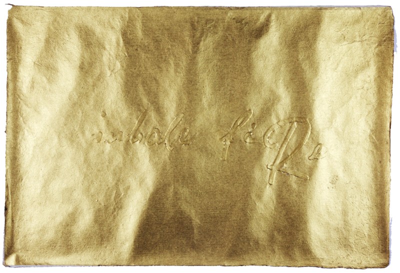 BORIS+NATASCHA, 2010, Oracle from the grave of Leni Riefenstahl, Münich, frottage on handmade paper, 51 x 76 cm, unique piece