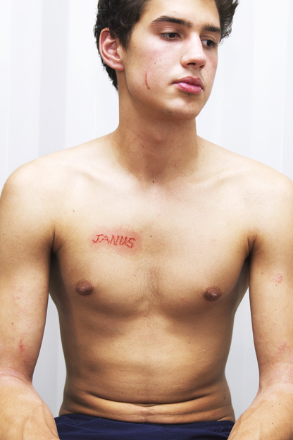 Day 1, Julian lets go of Janus, ink on hosho paper, 37 x 25cm, 2014