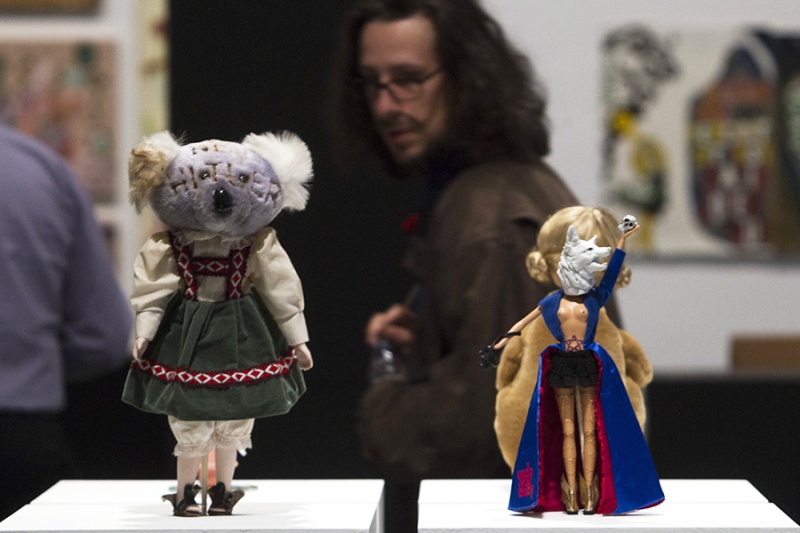 The work Worry Dolls of artist Natascha Stellmach is seen at the exhibition PUNK at the Barcelona Mu