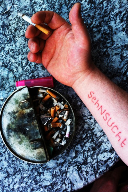 Natascha Stellmach, Day 2, Reinhard lets go of Longing (in German), bloodline tattoo and image by the artist, 2013