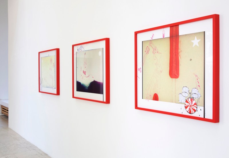 Installation view: Crystal, Candy & CJ, framed unique works, Wagner+Partner Berlin, 2014