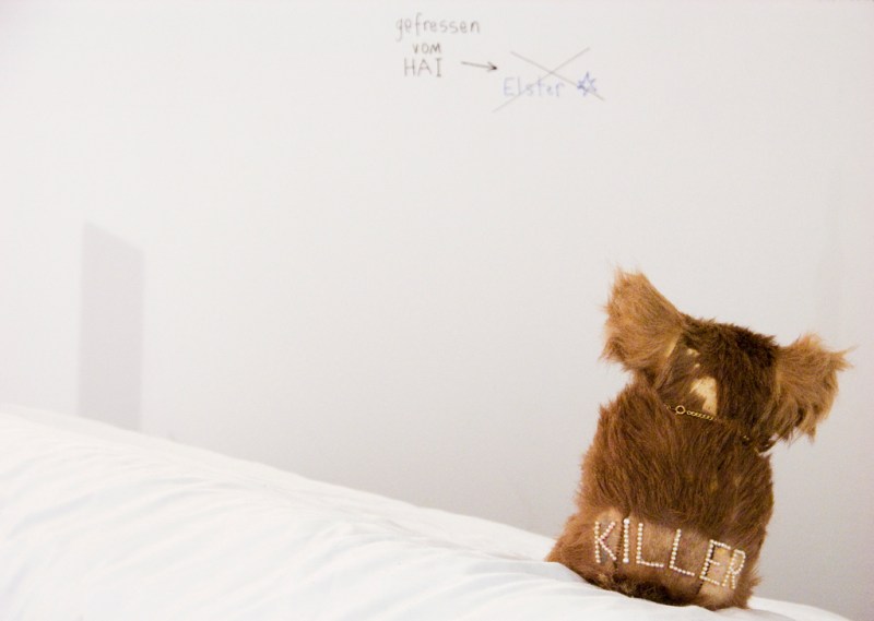 Natascha Stellmach, Installation view (detail): The Book of Back, mixed media, video, Fotogalerie Wien, Austria, 2010