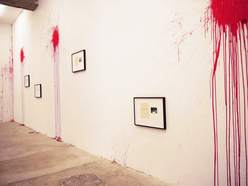 Natascha Stellmach, Installation view (detail), Blood series, Wagner+Partner, Berlin, 2010