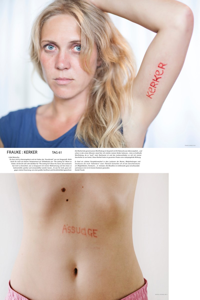 Natascha Stellmach The Letting Go: Day 1, Frauke's 'Kerker' & Day 3, Rachel's 'Assuage', 150 x 100cm, detail from 8m x 1.5m wallpaper installation, 2015